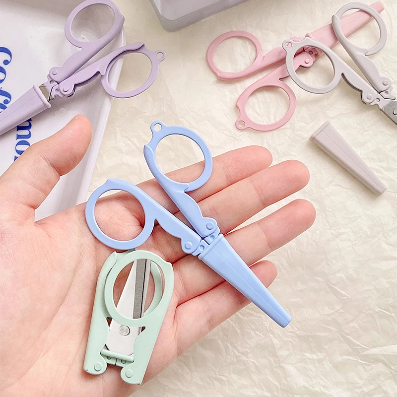 Stationery And Office Supply Chain - Kawaii Morandi Farbige Faltbare Schere Tragbarer