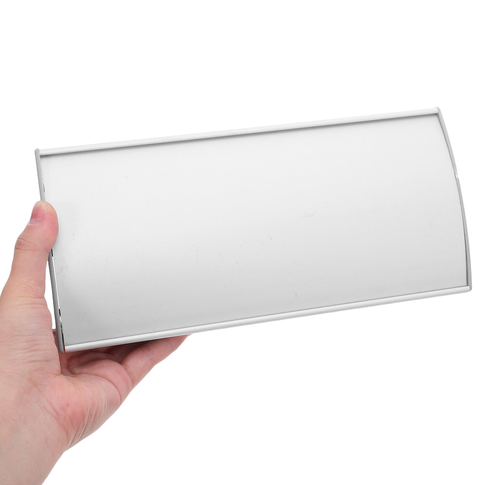 Desk Name Plate - Blanker, gewölbter Büronamensschildhalter aus Metall, geschwungener