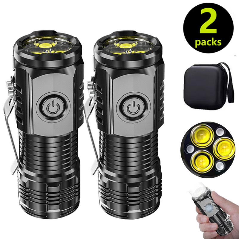 Stationery Supply - Mini-3LED-Taschenlampe mit Stiftclip, Nachtwandern, tragbare Helligkeit,