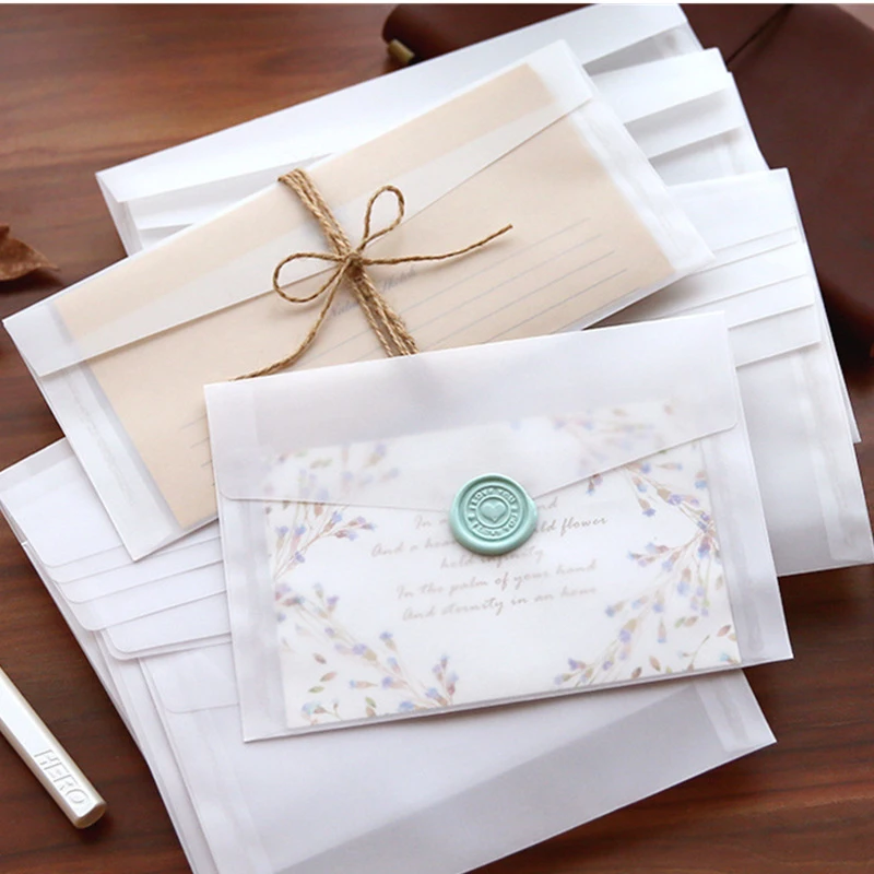Letter Envelope Kraft - A5 A6 Schwefelsäurepapier, durchscheinender Umschlag, Hochzeitseinladung,