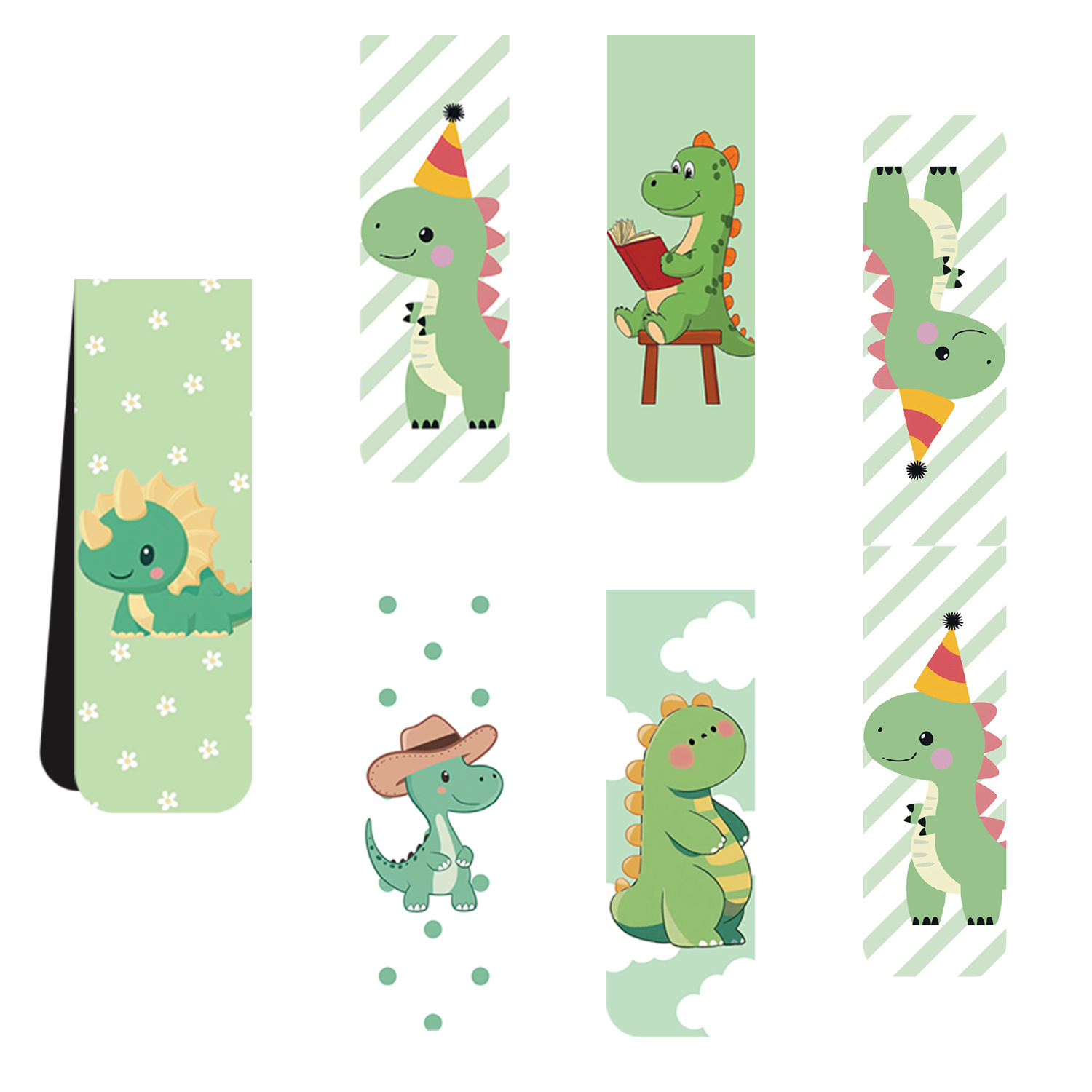 Bookmark Magnetic Clip - 5 Stück/Set Niedliche Cartoon-Dinosaurier Magnetische Lesezeichen,