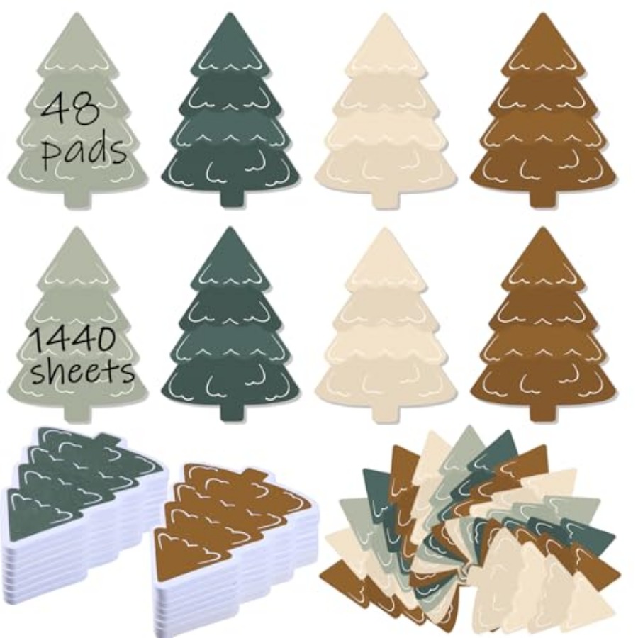 Memo Pad Sticky - 48 Blöcke 1440 Blatt Weihnachts-Haftnotizen Sommer-Notizblöcke