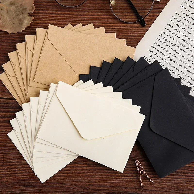 Letter Envelope Kraft - 20/40/80PCS Klassische Weiß Schwarz Kraft Blank