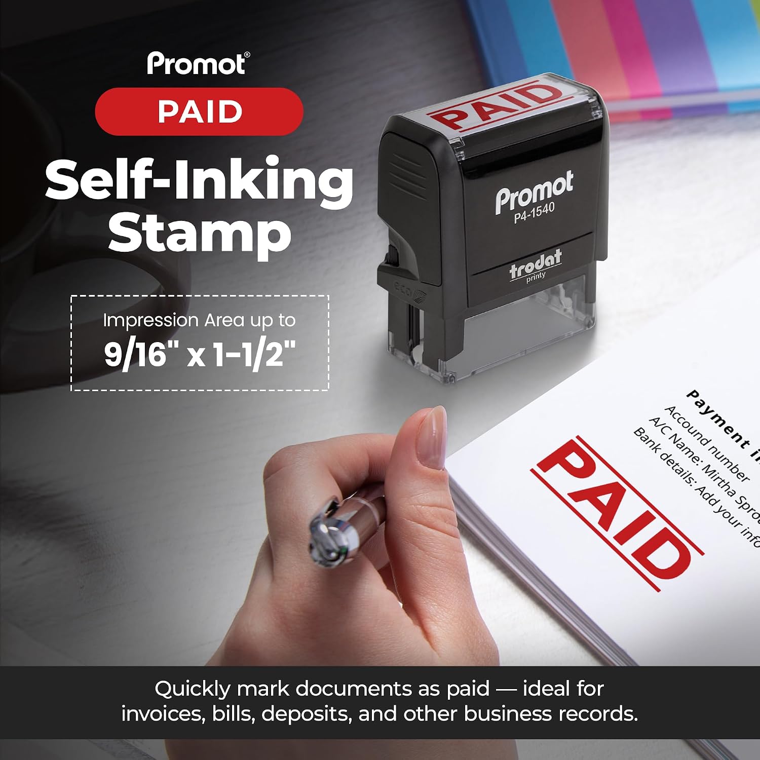 Selbstfärbender Bezahlstempel, – Self Inking Stamp Bewertung und Preis